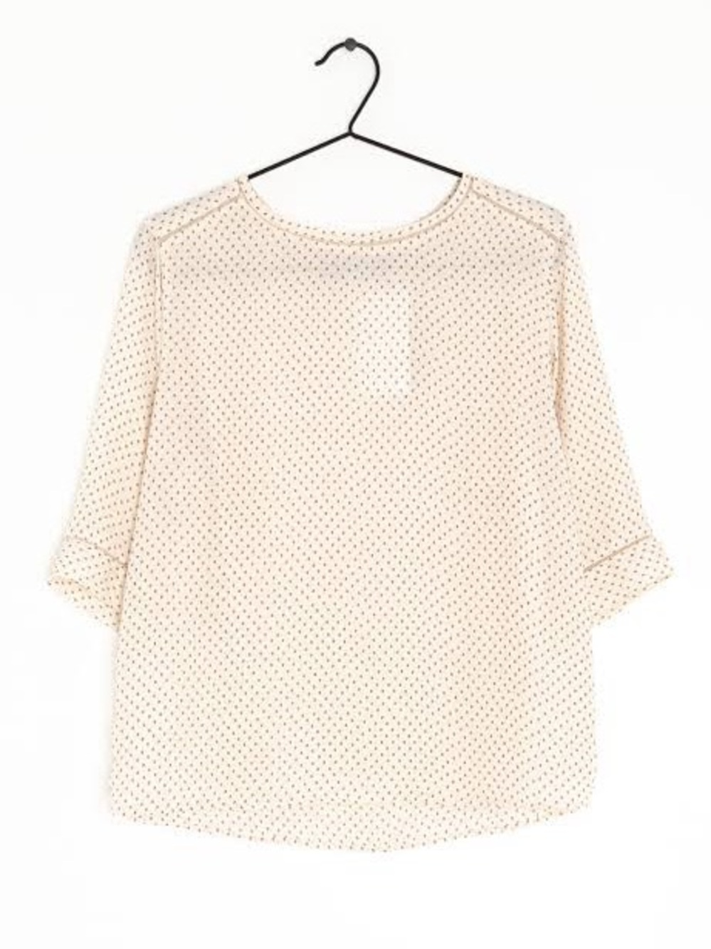 Women's Scotch and Soda Cream Polka Dot Blouse - Lightweight 3/4 Sleeve Size 2